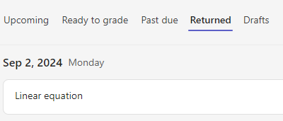 returned assignment