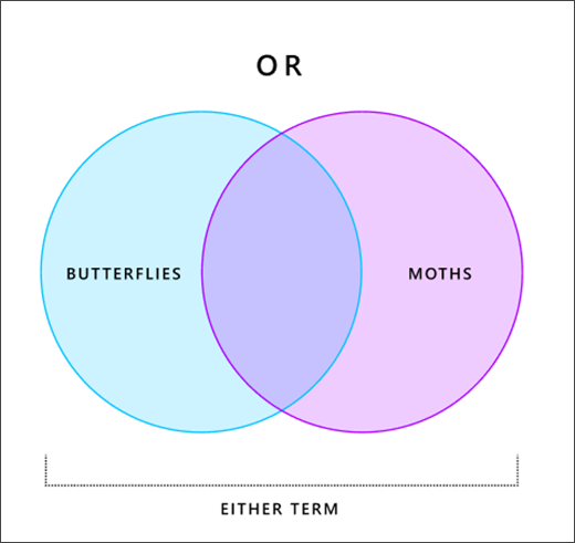 Venn diagram showing how the OR graphic works
