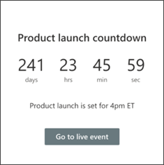 Screenshot of the countdown timer web part