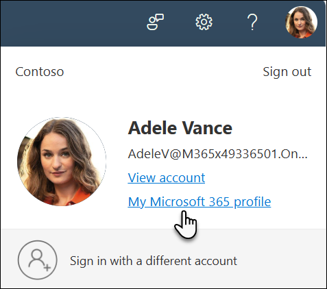 Select your picture and then select About me to go to Profile
