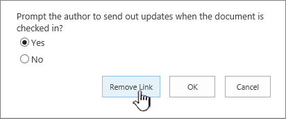 Click Remove Link