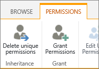 Delete Unique Permissions button