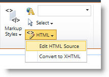 Edit HTML Source command