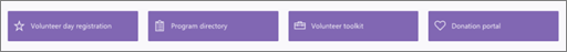 Screenshot of a Quick Links web part