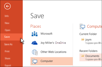 Save your PowerPoint presentation