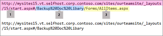 Diagram of what to remove from URL to use with copy to