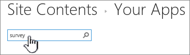 screenshot of searching survey