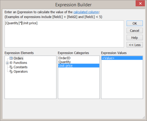 Create the calculation in the new calculated field