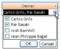 A check box drop-down list in the open state.