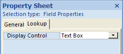Display control property in query design