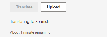 UI showing a progress bar