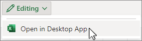 Open Excel desktop app screenshot