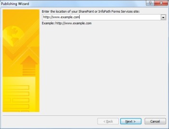 Publishing Wizard field for a SharePoint site address