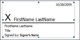 Example digital signature line
