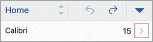 Font controls in Word for iPhone
