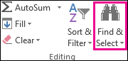 Find & Select in the Editing group on the Home tab