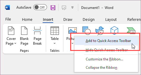 Right-click to add the command