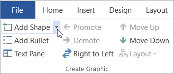 The Add Shape button in the Create Graphic group