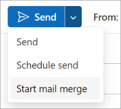 Select Send > Start Mail Merge