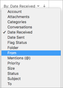 Shows selecting From on the By menu