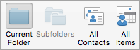 Shows the Contacts search options