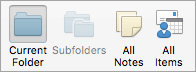 Shows the Notes search options