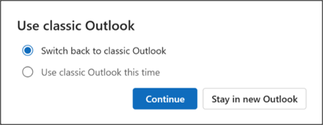 Switch back to classic Outlook or use classic Outlook this time.