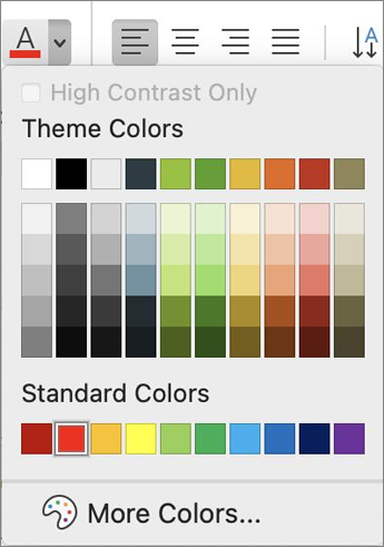 Choosing a font color