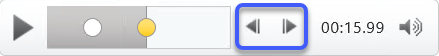 Media player controls in PowerPoint, with the Move Backward and Move Forward buttons emphasized.