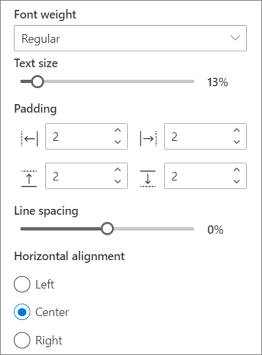 Text format choices