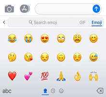 SwiftKey emoji panel showing frequently used emoji and category controls