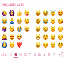 Frequently Used emoji panel in Microsoft SwiftKey