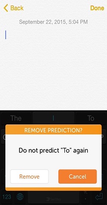 Remove Prediction dialog for a long-pressed suggested word