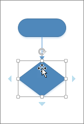 Screenshot showing the hovering over the newly added shape displays AutoConnect arrows for adding another shape.