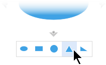 Screenshot showing the mini toolbar, select a shape you want to insert on the canvas.