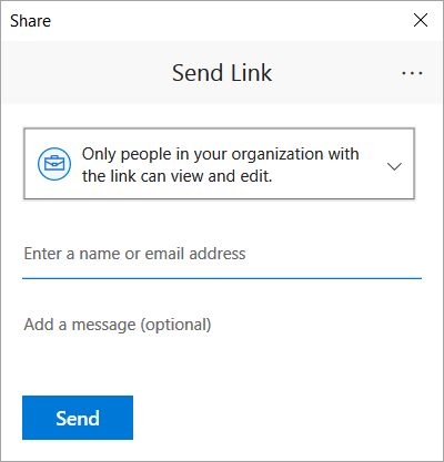 Share pane dialog in Visio