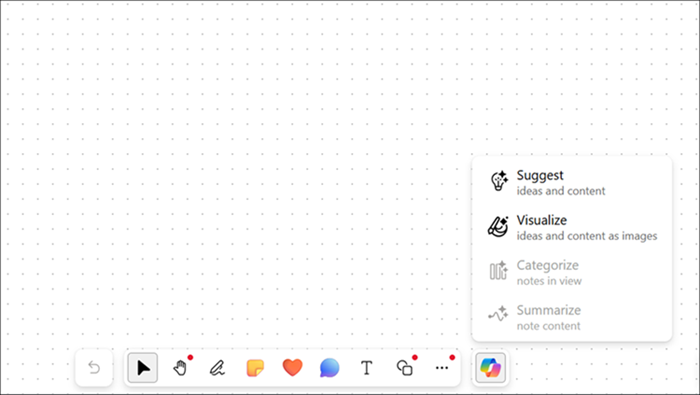 Screen capture of the Copilot Main Menu, All Options.