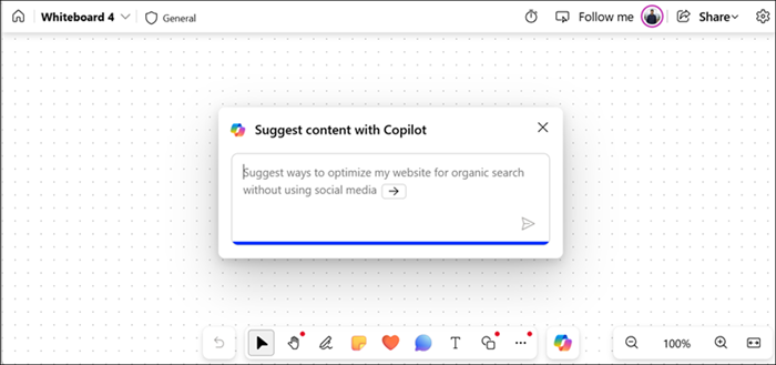Screen capture of the Copilot Suggest Dialog.