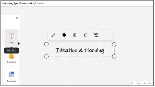 Select the text box and then select the Edit text (pencil) button.
