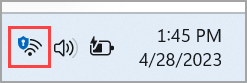 When youre connected to a VPN over Wi-Fi, the Wi-Fi icon will display a small blue VPN shield.