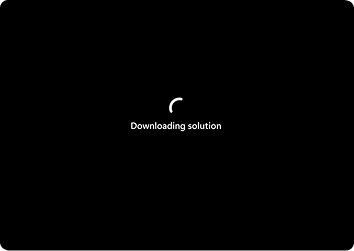 Windows recovery screen displaying Downloading solution