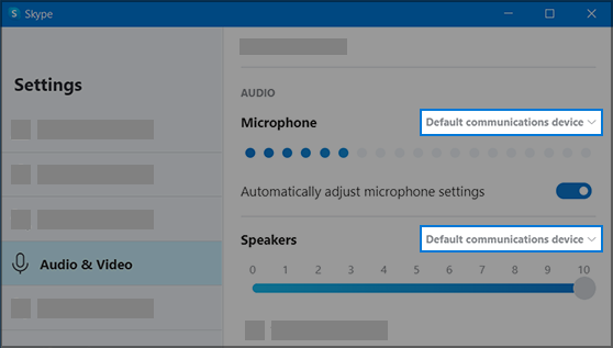 Skype settings
