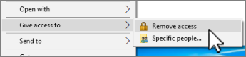 Screenshot of Windows 11 Remove mapped drive access.