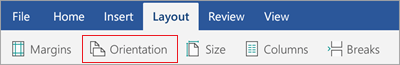 Android Layout tab with Orientation selected
