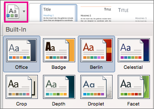 On the Design tab, select Themes
