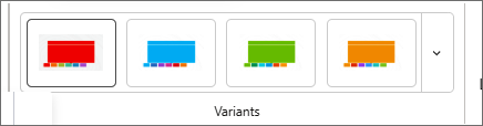 Design tab variants screenshot.