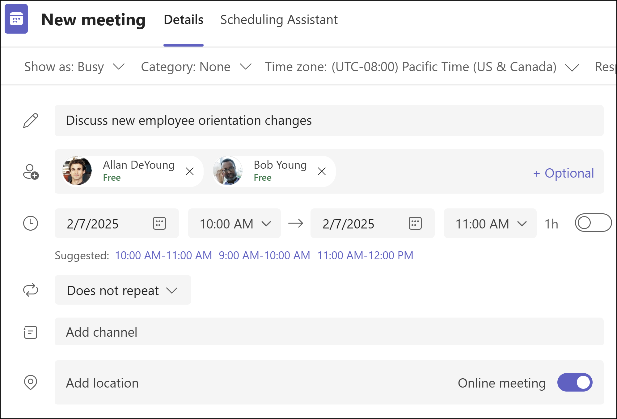 New meeting.